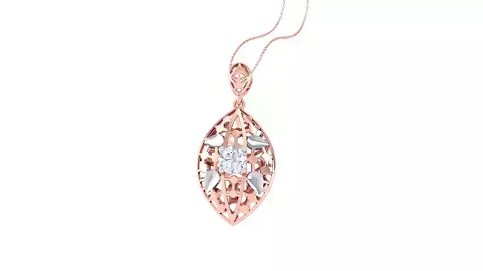 Solitaire Women Pendant 3dm STL OBJ FBX Renders Details