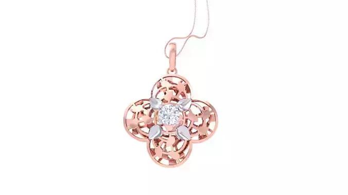 Solitaire Women Pendant 3dm STL OBJ FBX Renders Details