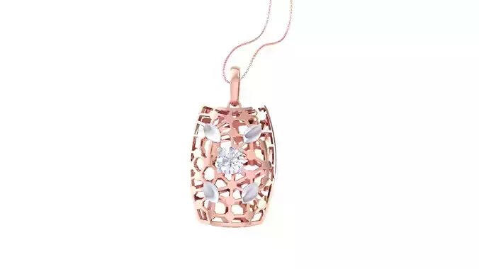 Solitaire Women Pendant 3dm STL OBJ FBX Renders Details
