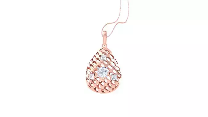 Solitaire Women Pendant 3dm STL OBJ FBX Renders Details