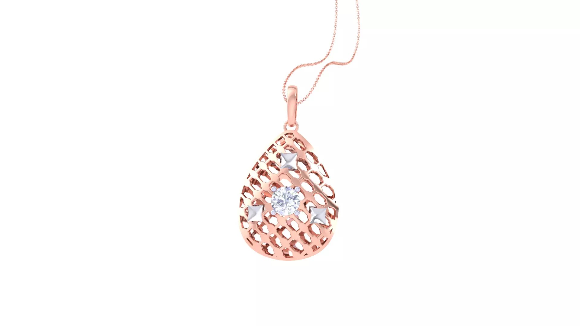 Solitaire Women Pendant 3dm STL OBJ FBX Renders Details 3D print model_0