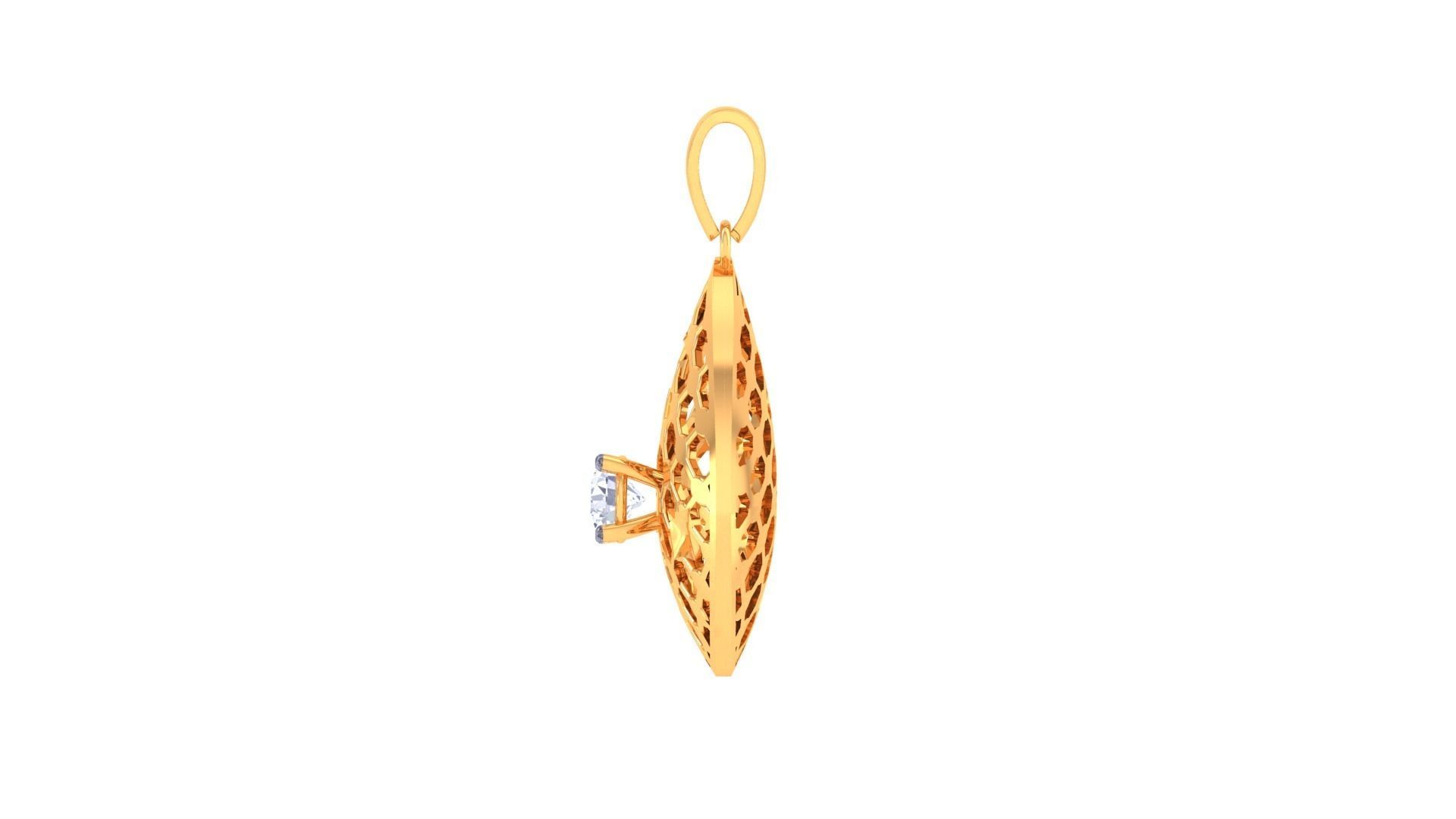 Solitaire Women Pendant 3dm STL OBJ FBX Renders Details 3D print model_4