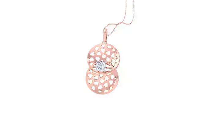 Solitaire Women Pendant 3dm STL OBJ FBX Renders Details