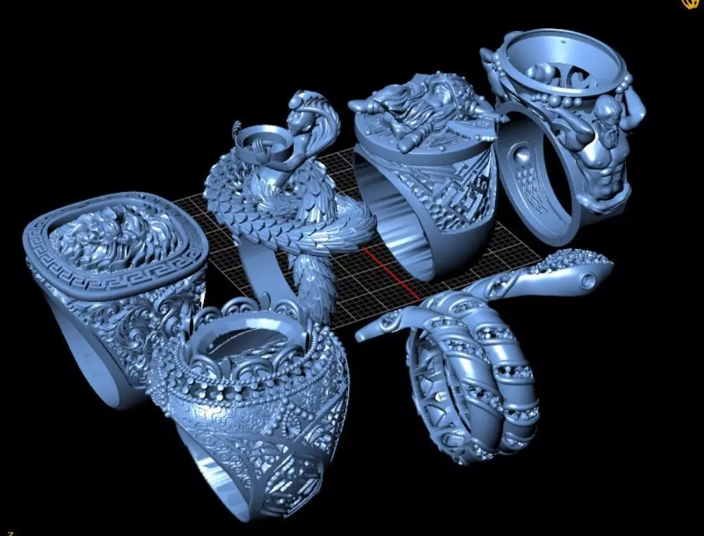 zbrush Ring collection 3D print model_0