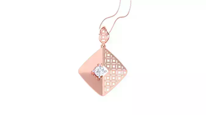 Solitaire Women Pendant 3dm STL OBJ FBX Renders Details