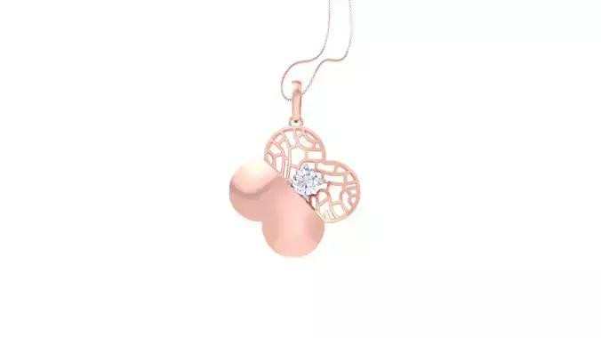 Solitaire Women Pendant 3dm STL OBJ FBX Renders Details