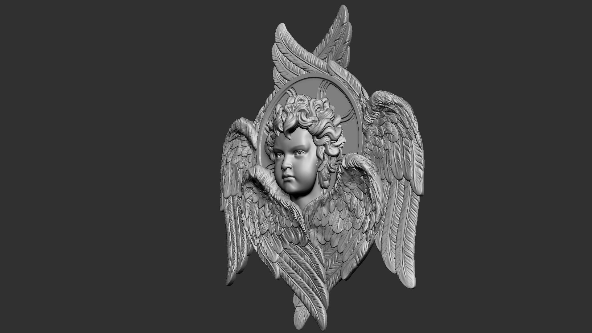 Cupid  Bas-Relief  01 3D print model_4