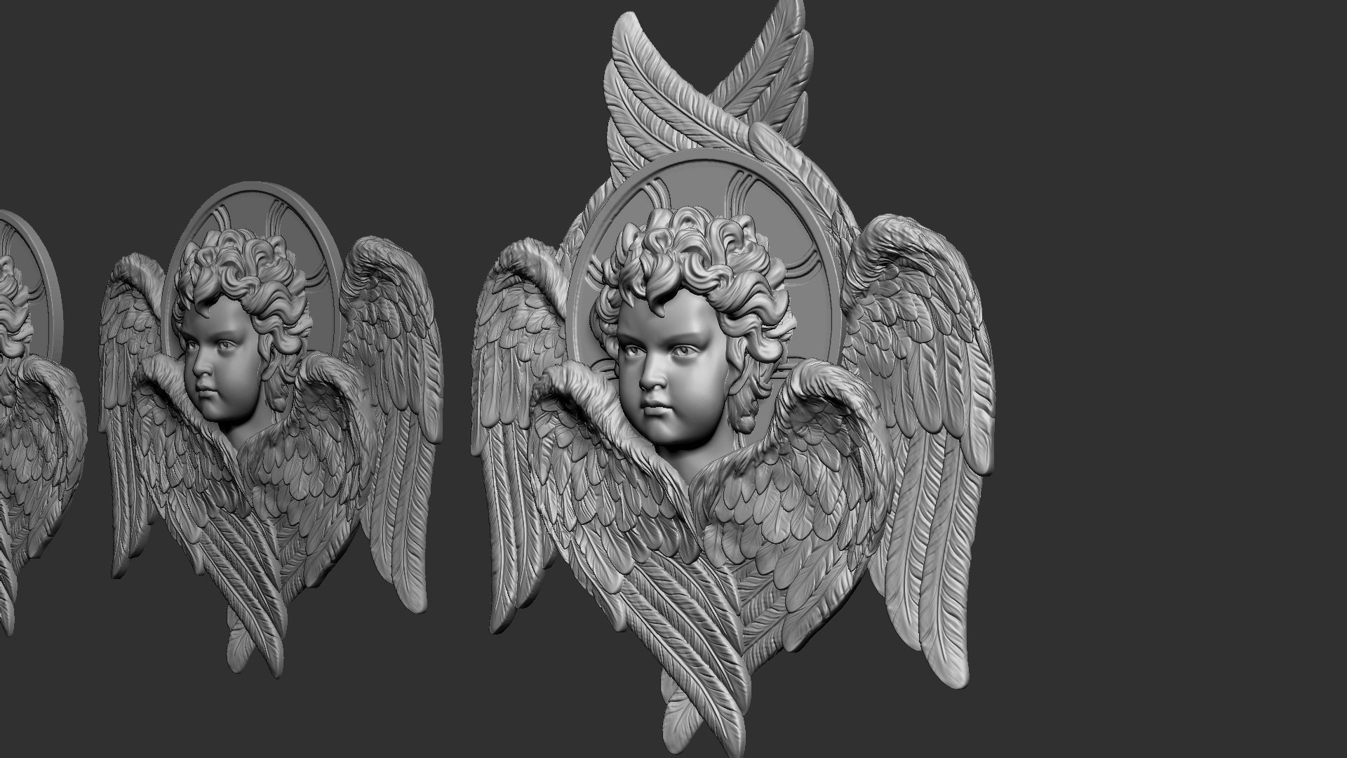 Cupid  Bas-Relief  01 3D print model_14