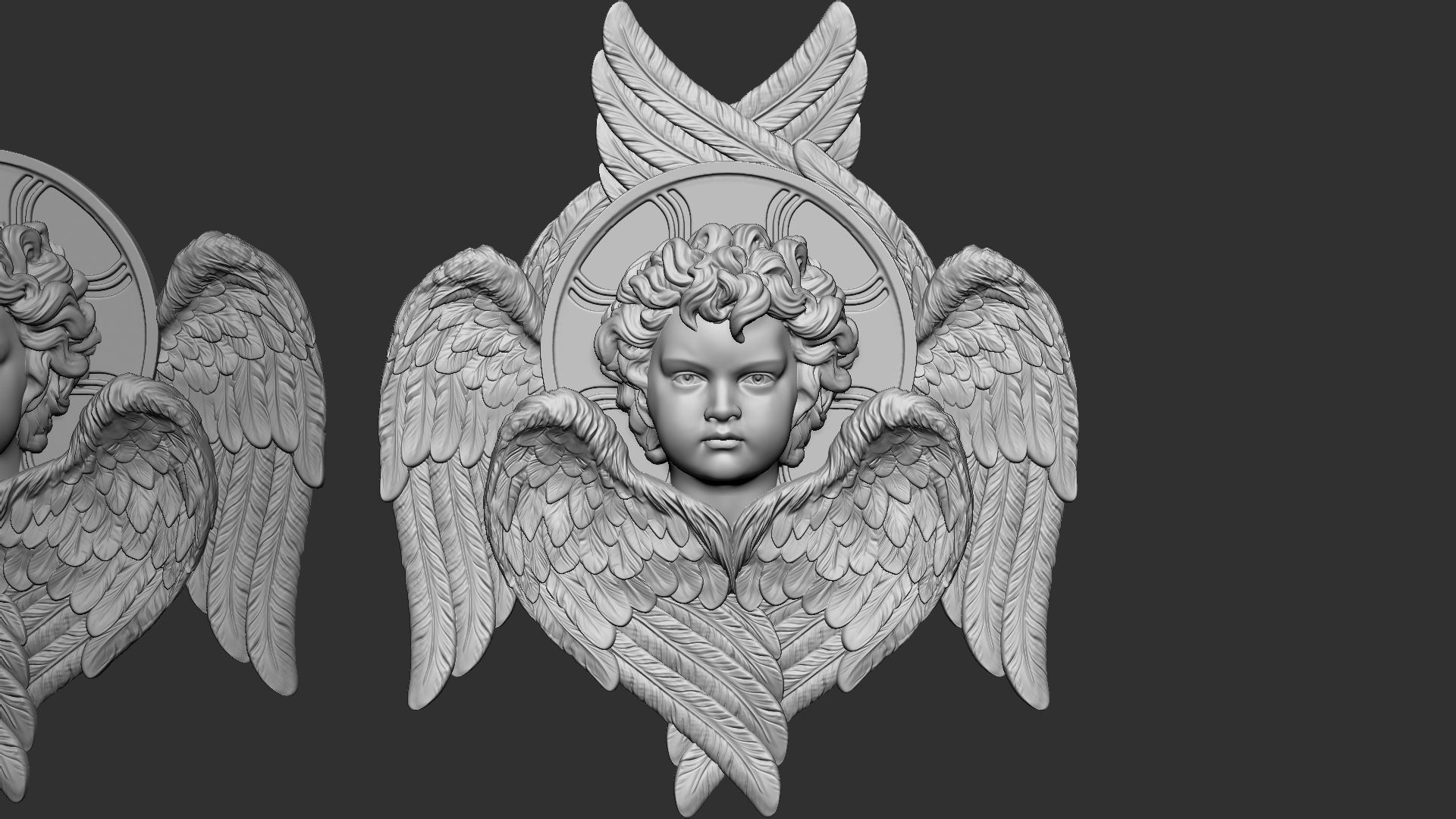 Cupid  Bas-Relief  01 3D print model_13