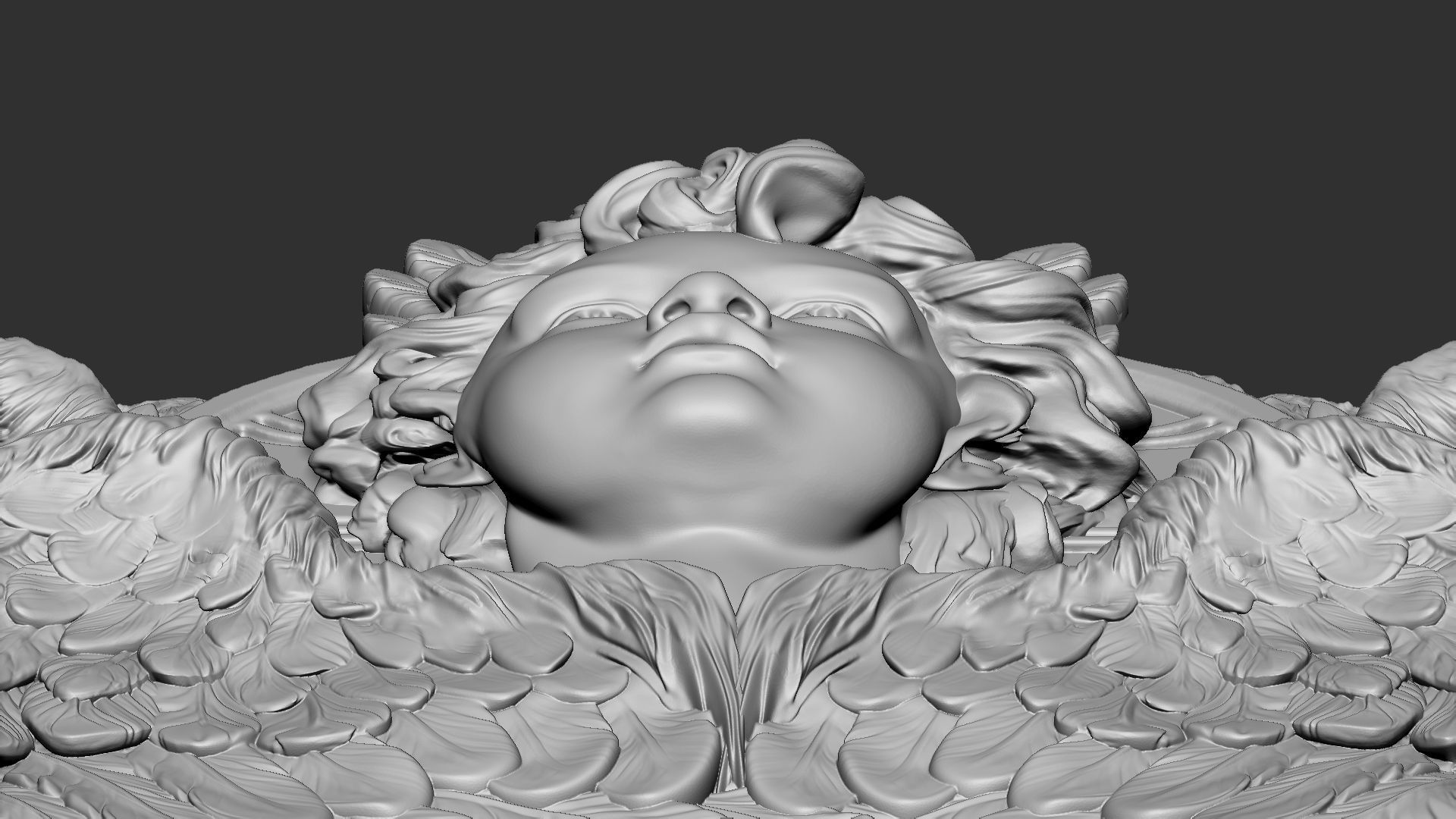 Cupid  Bas-Relief  01 3D print model_10