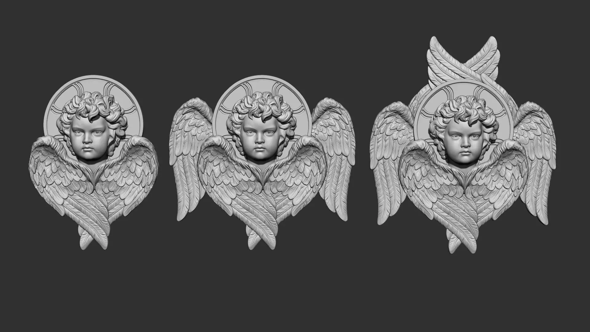 Cupid  Bas-Relief  01 3D print model_0