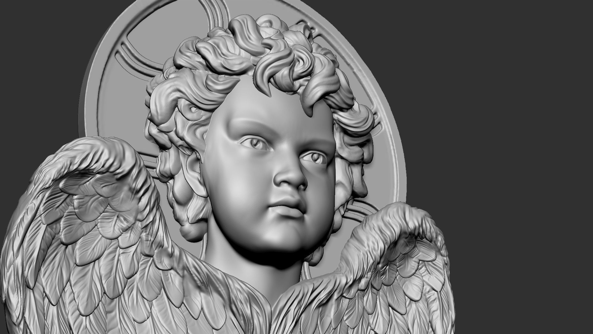 Cupid  Bas-Relief  01 3D print model_6