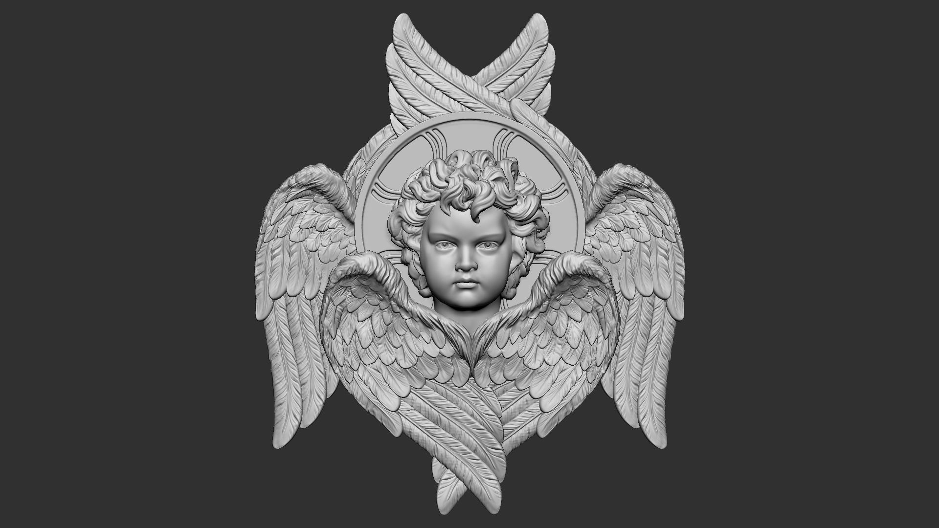 Cupid  Bas-Relief  01 3D print model_18