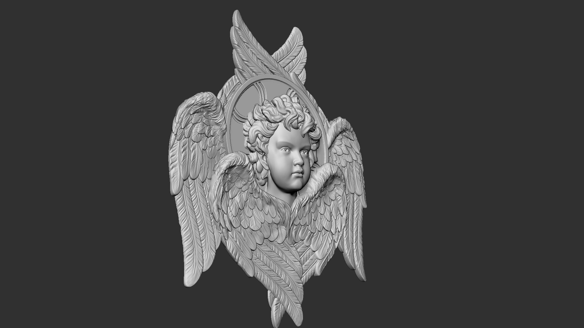 Cupid  Bas-Relief  01 3D print model_7