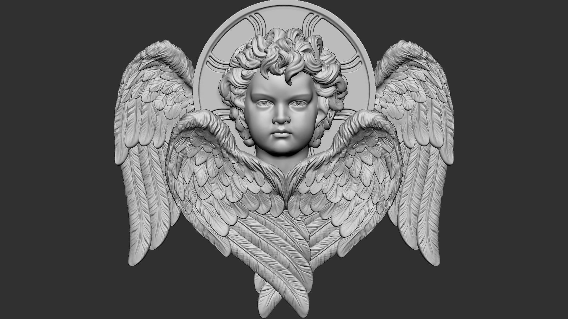 Cupid  Bas-Relief  01 3D print model_3