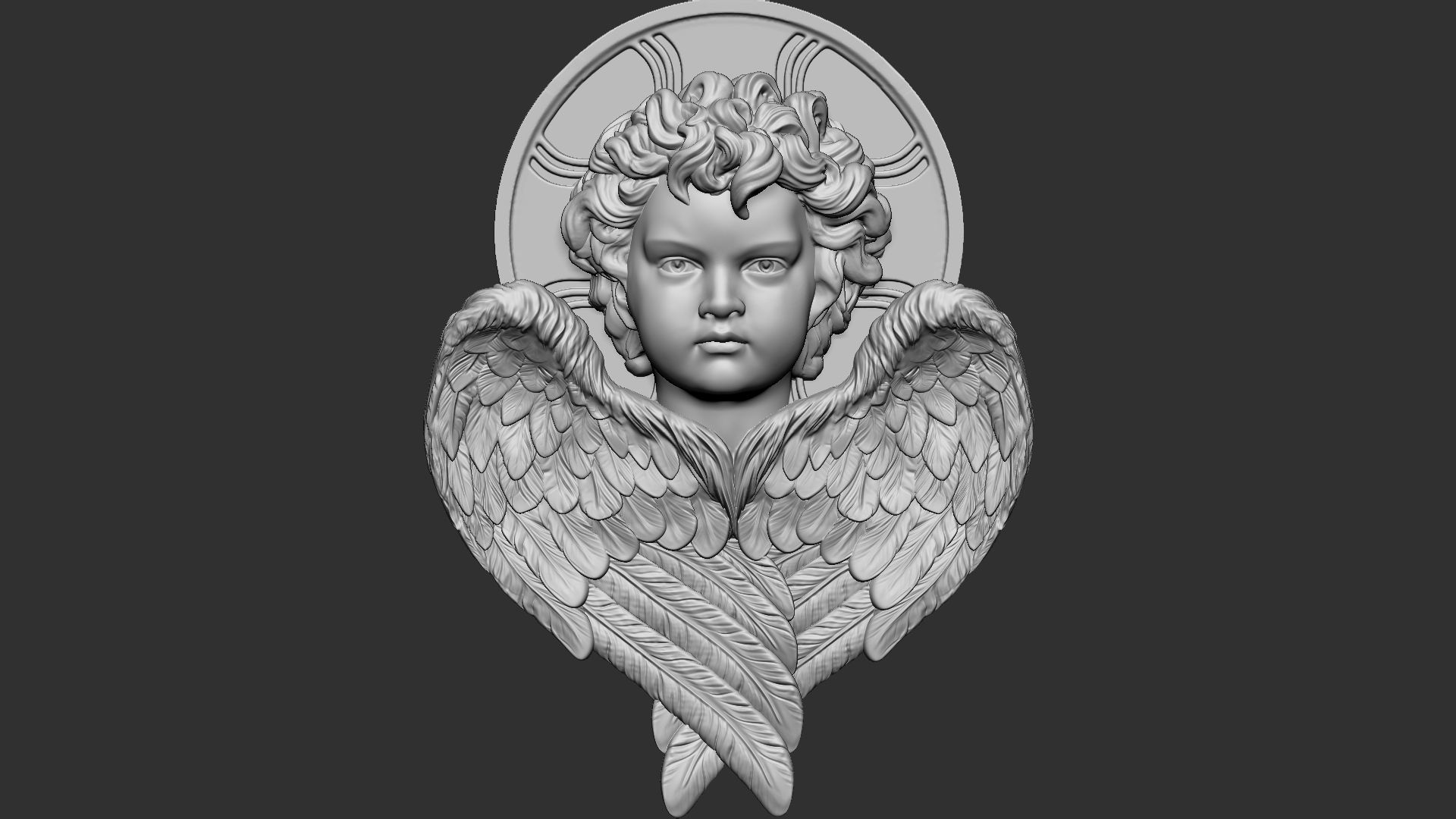 Cupid  Bas-Relief  01 3D print model_12