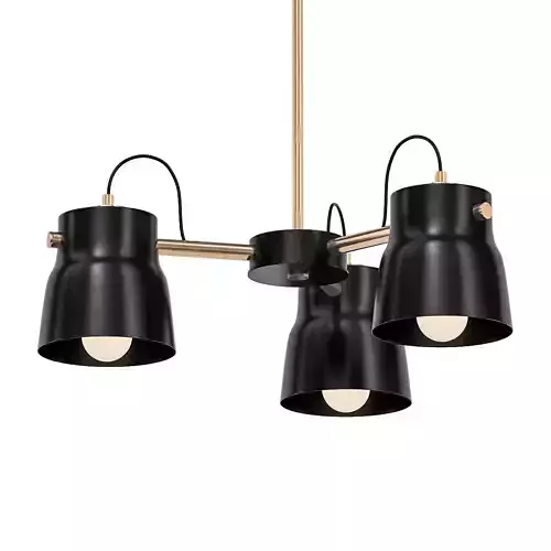 RAM 3 three light chandelier gold
