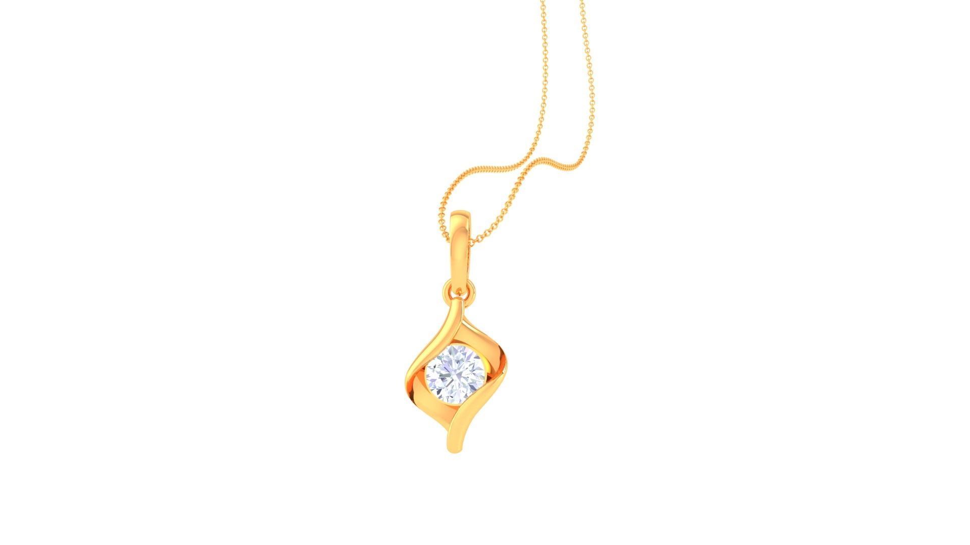 Women Solitaire Super Light Weight Pendant 3D print model_1
