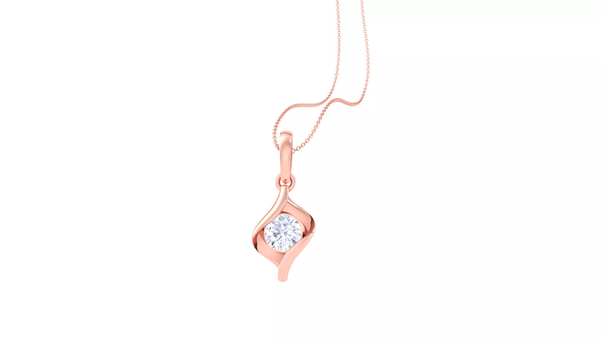 Women Solitaire Super Light Weight Pendant 3D print model_0