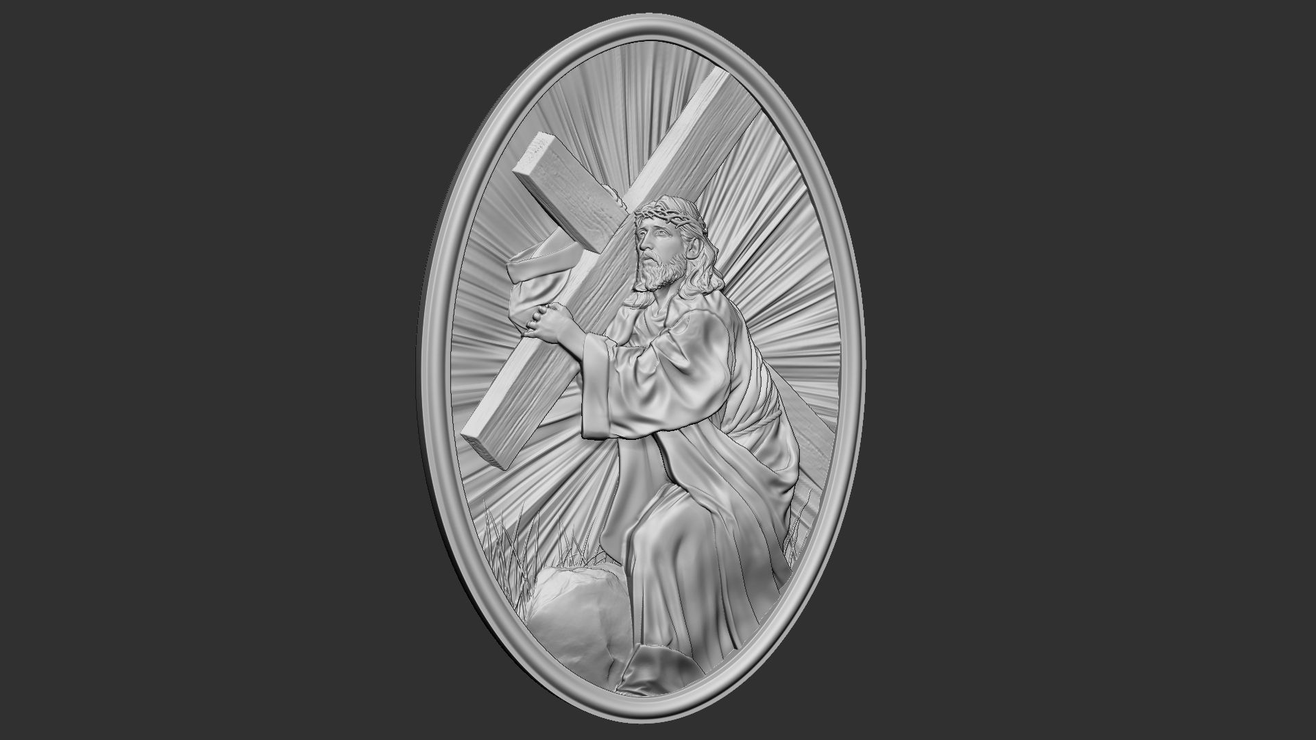 Jesus Bas-Relief 02 3D print model_8