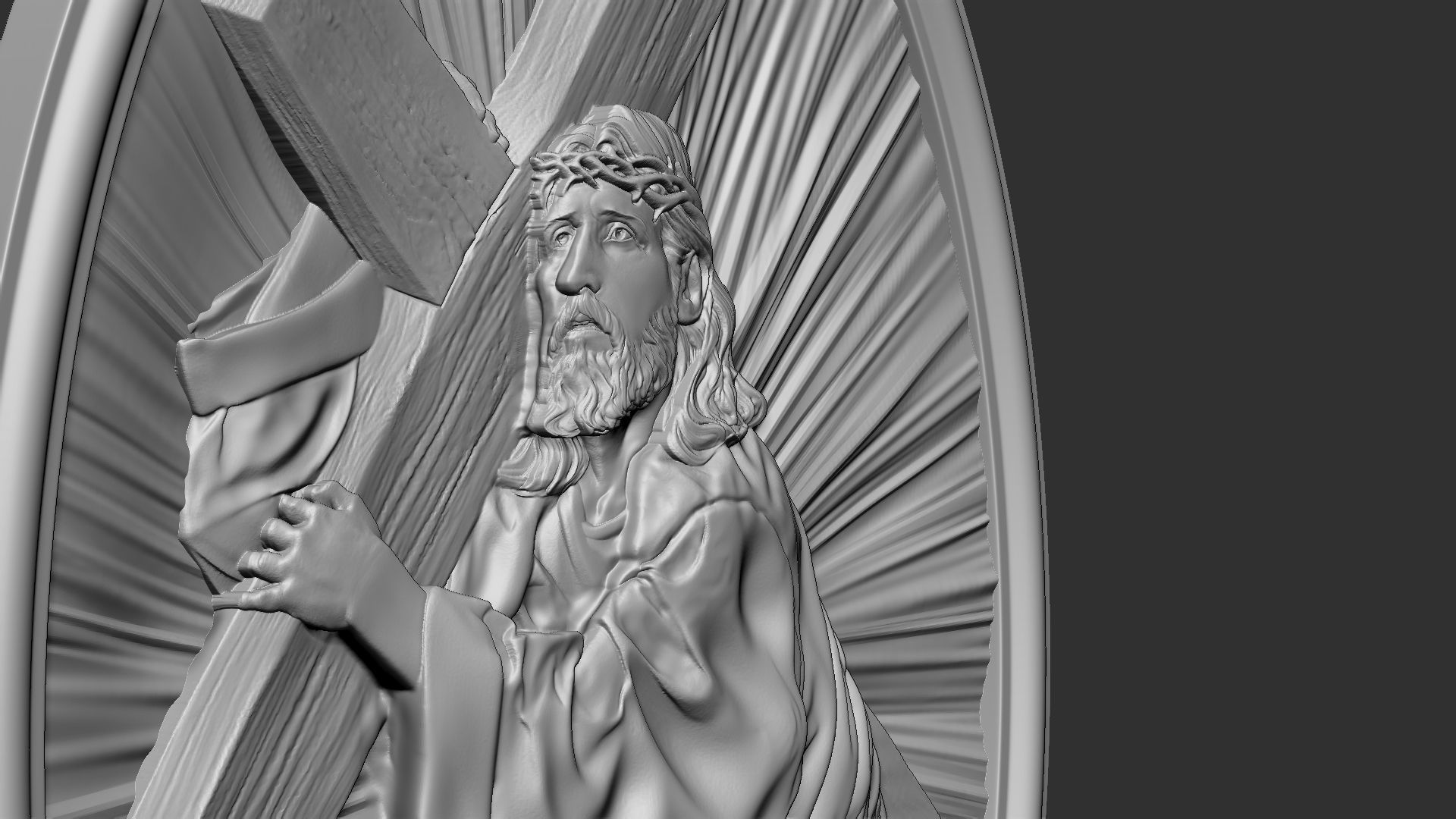 Jesus Bas-Relief 02 3D print model_10