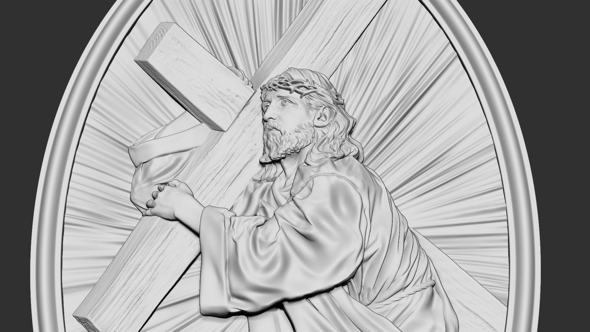 Jesus Bas-Relief 02 3D print model_5