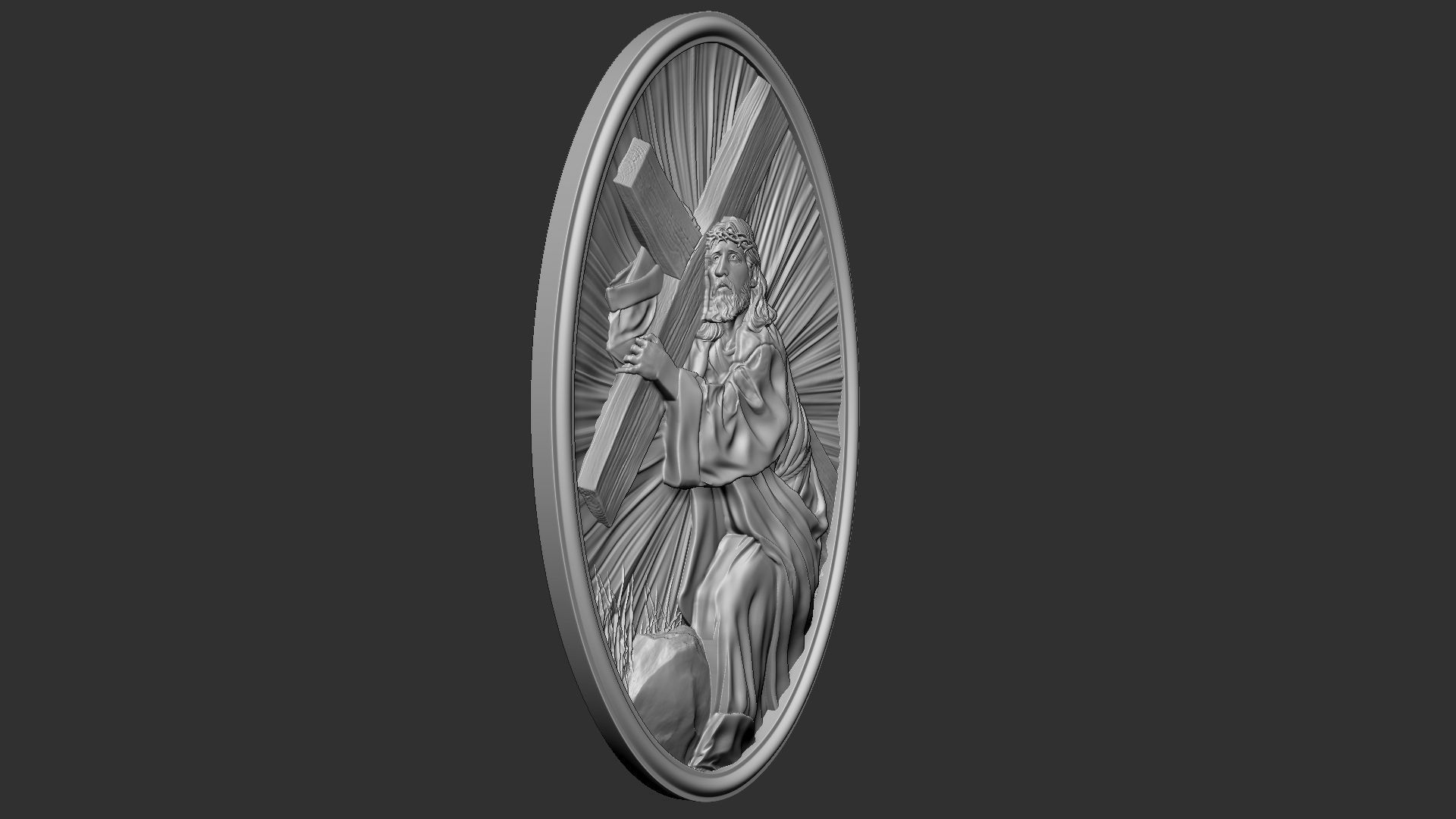 Jesus Bas-Relief 02 3D print model_7