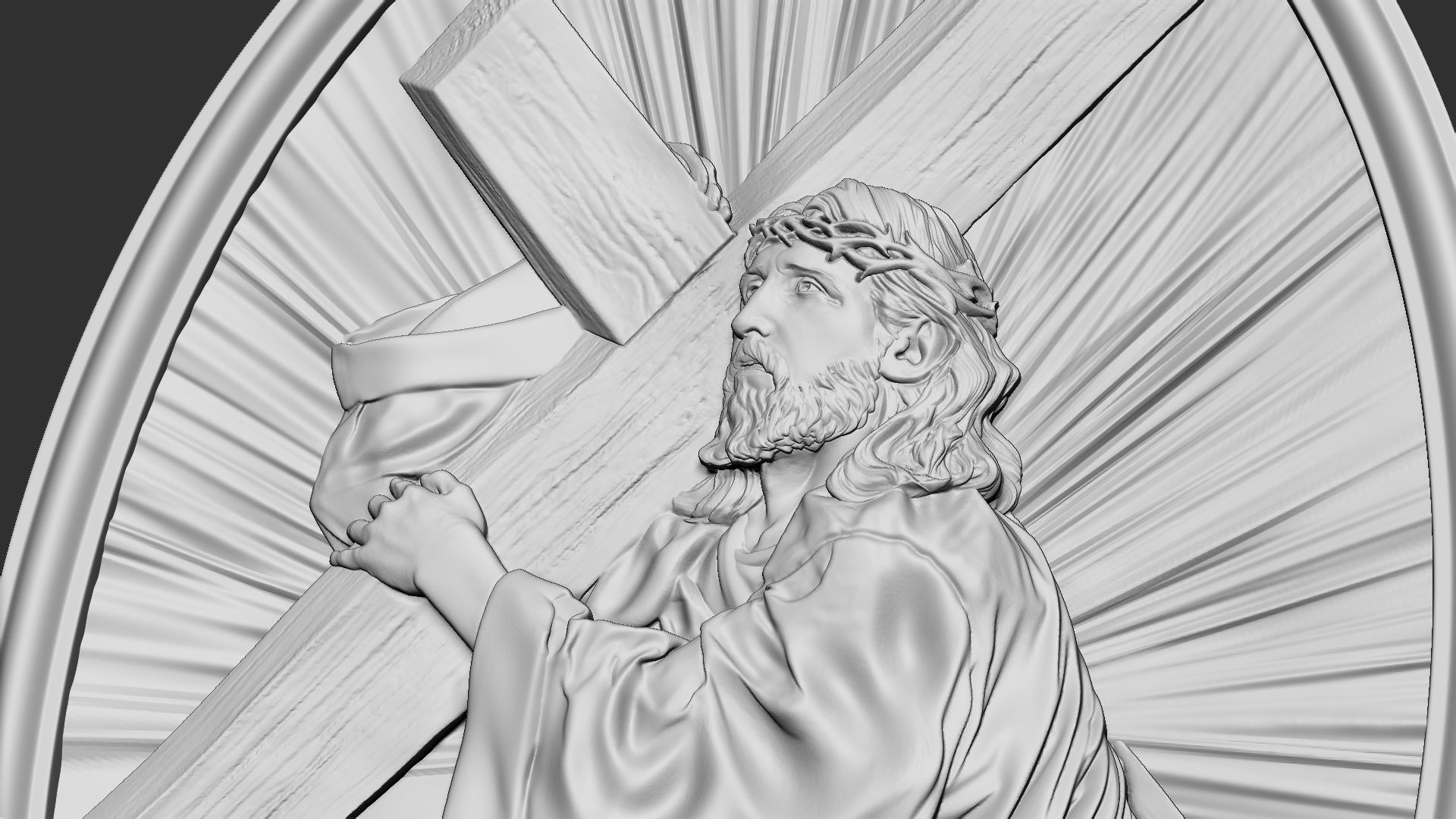 Jesus Bas-Relief 02 3D print model_6