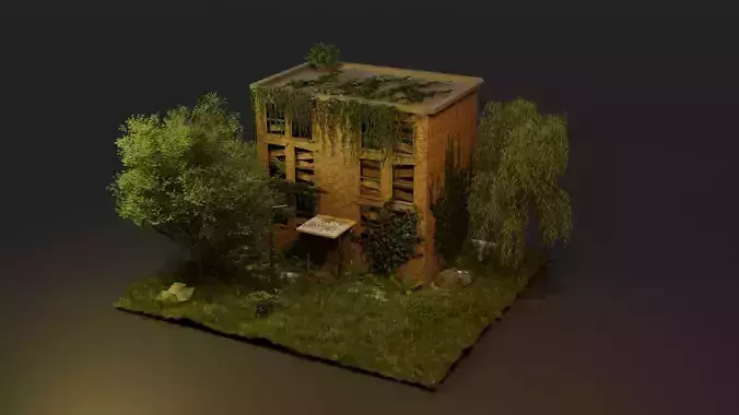 Post apocalyptic building  3D model