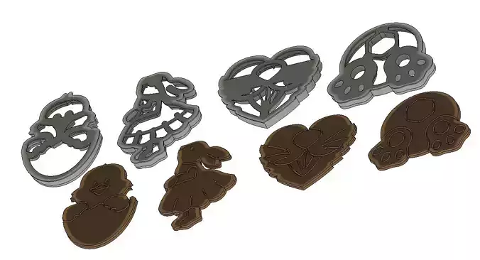 Easter cookie cutters 3D print model