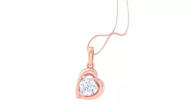 Women Heart Solitaire Super Light Weight Pendant