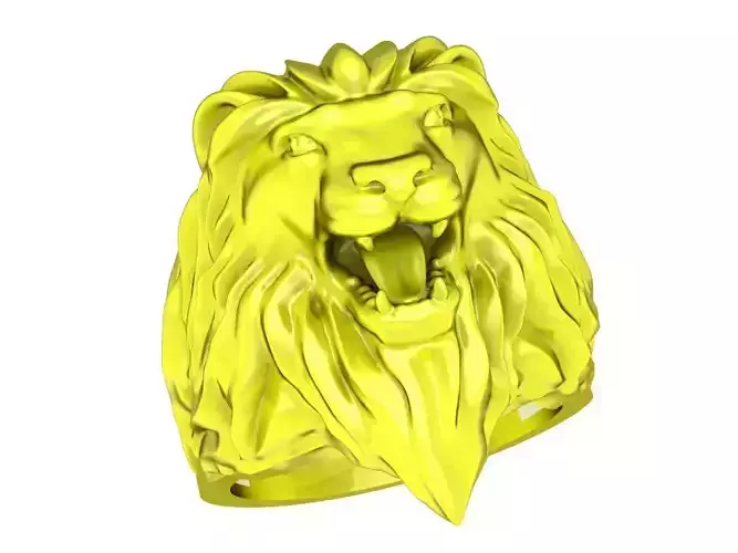 Lion Men Ring 3D Print Model A4733