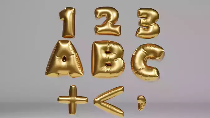 Ballons letters Symbols Numbers Pack