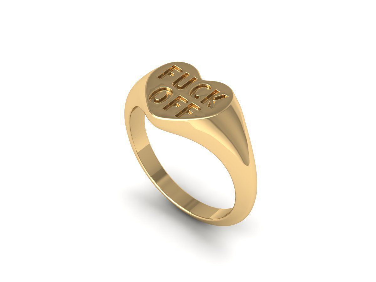Fuck off Ring 3D print model_6