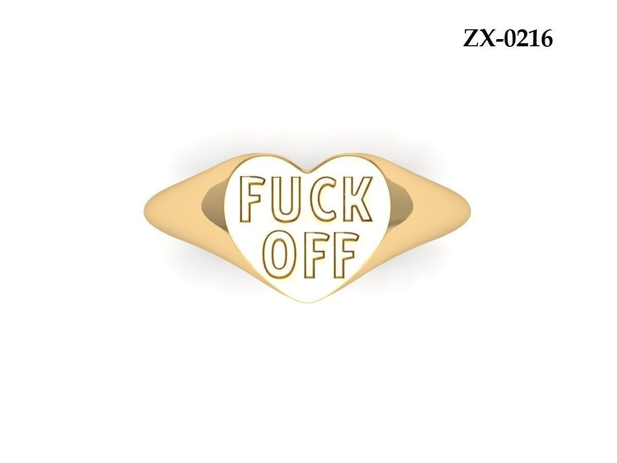 Fuck off Ring 3D print model_15