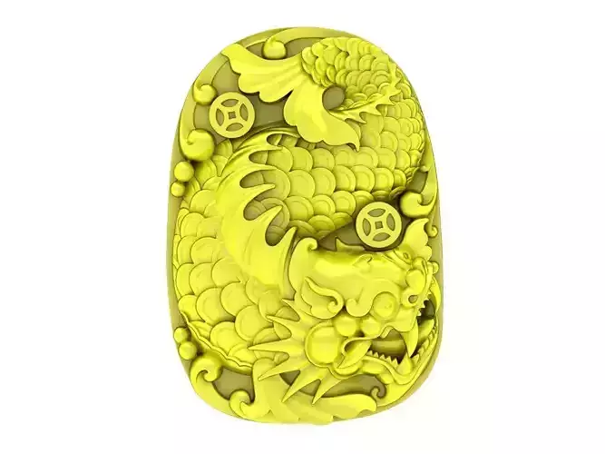 silver dragon fish pendant 4735