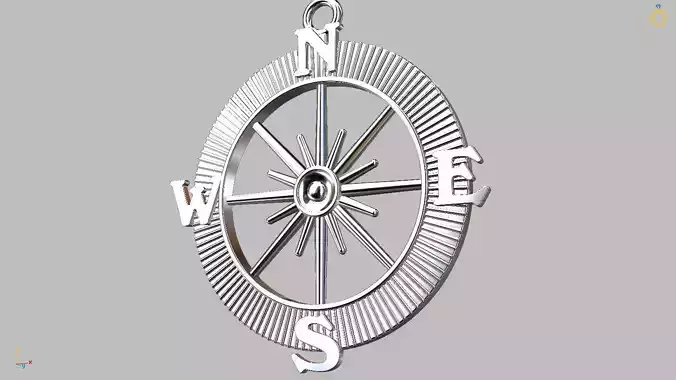 Wind Rose Travel Compass Pendant