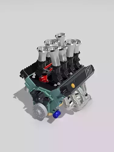 Holden 304 ITB Injected Engine 3x stack styles 3D print model