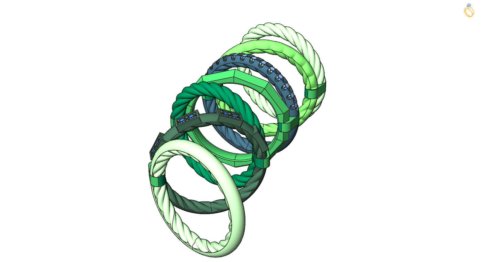 stylish diamond ring 3D print model_6