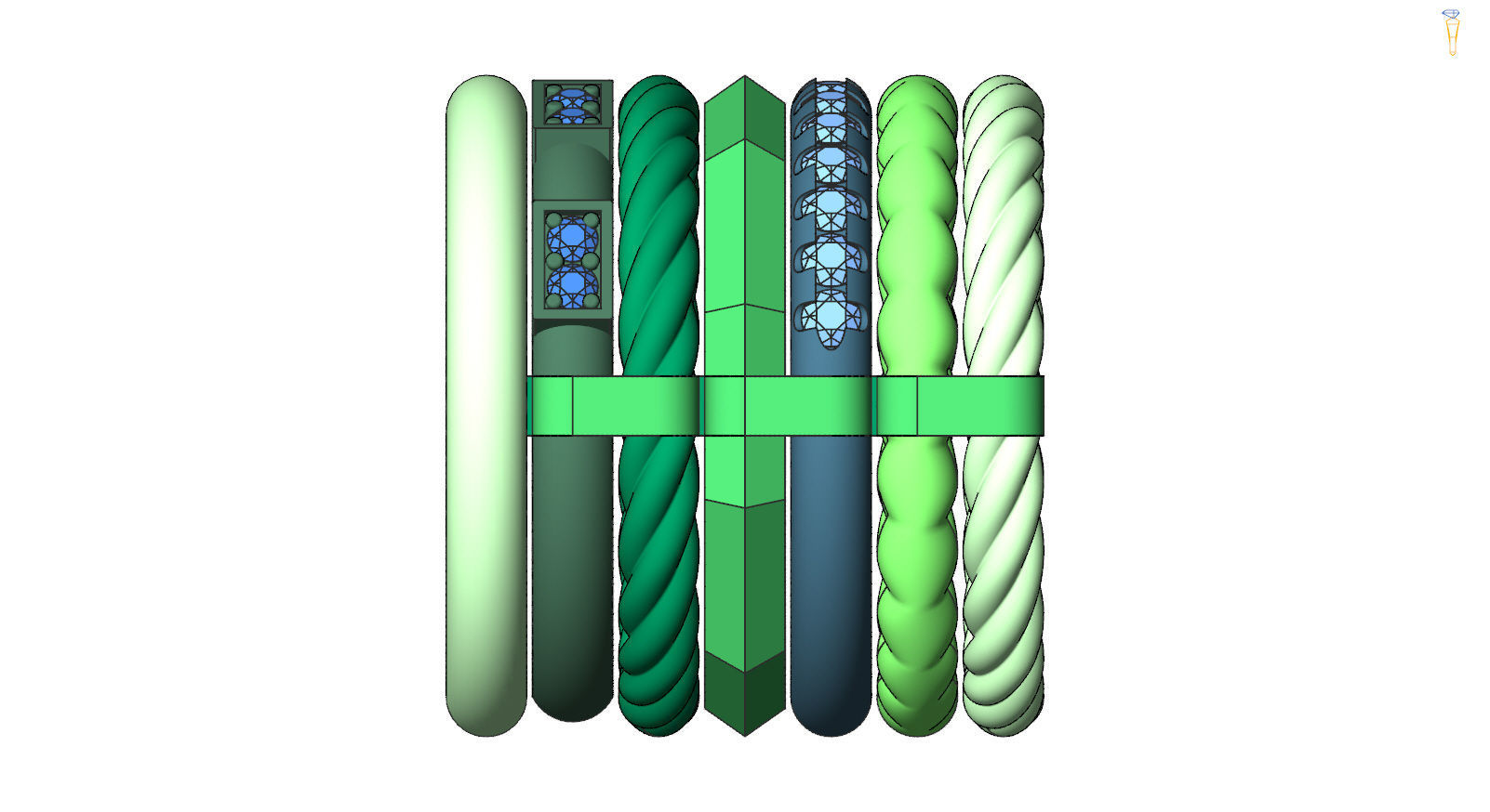 stylish diamond ring 3D print model_7