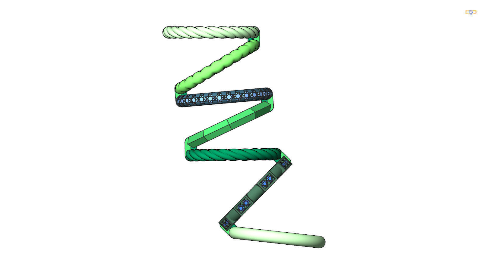 stylish diamond ring 3D print model_2