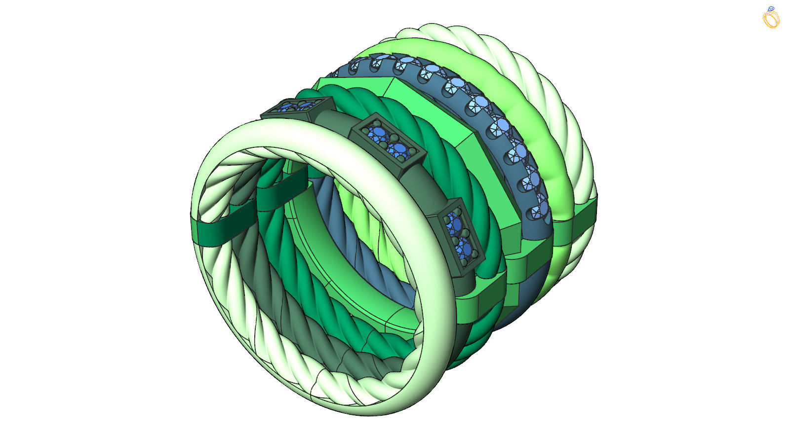 stylish diamond ring 3D print model_5