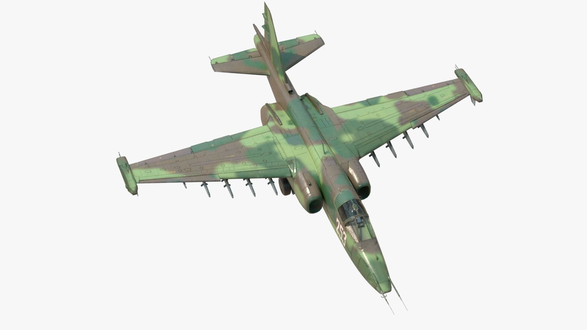 4K Textures with 2 Colors Su-25 Frogfoot  Low-poly 3D model_2