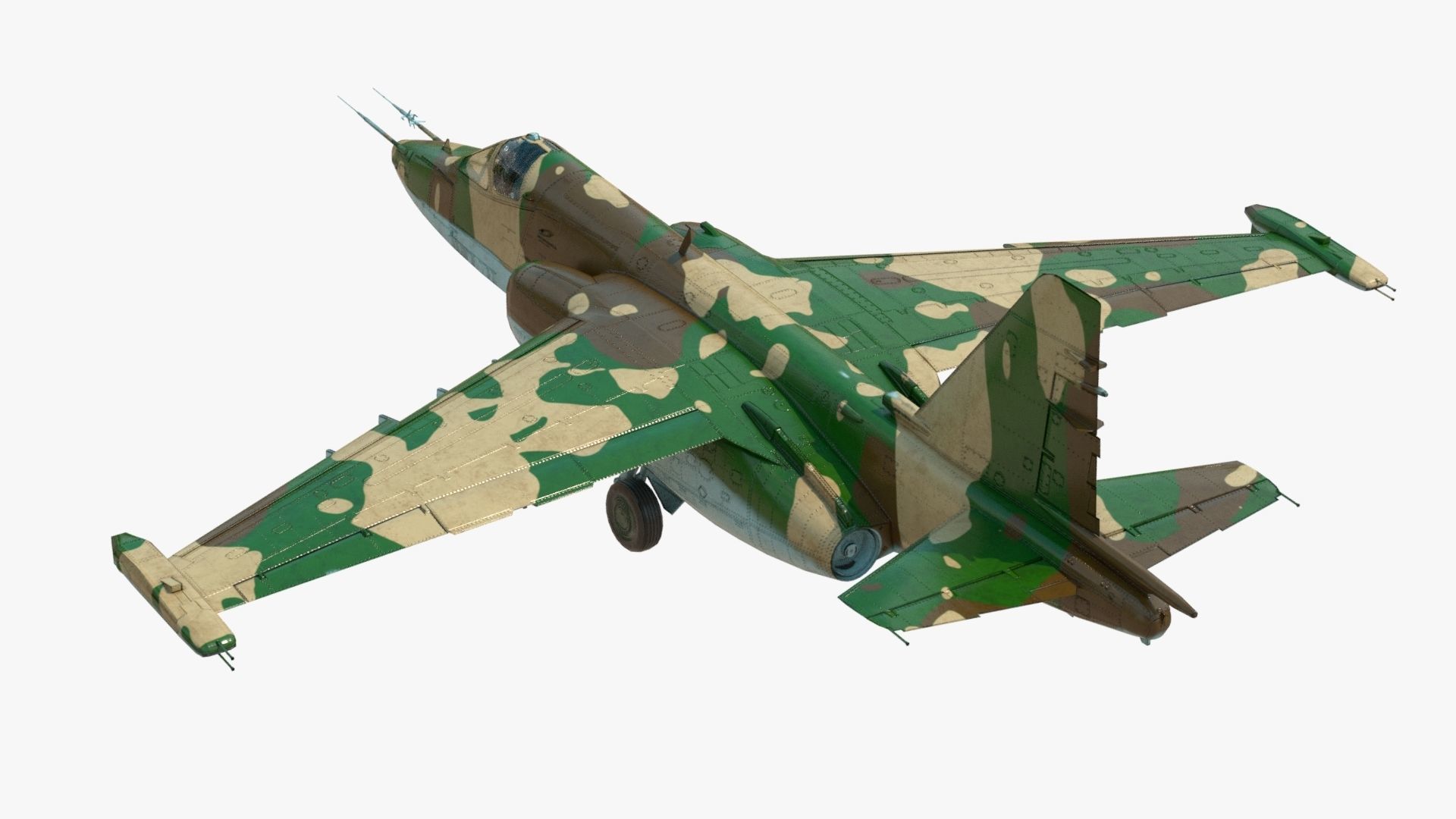 4K Textures with 2 Colors Su-25 Frogfoot  Low-poly 3D model_13