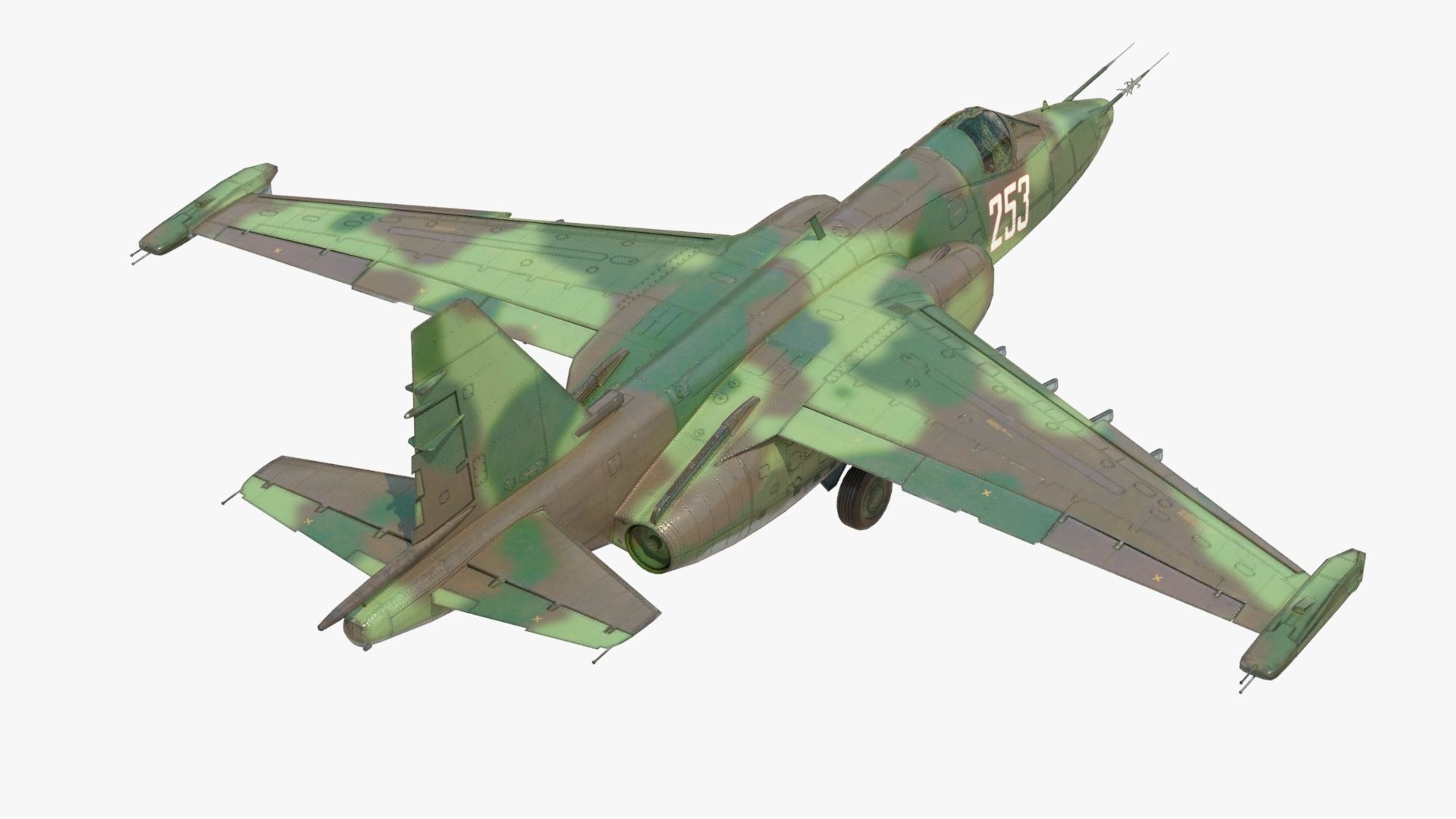 4K Textures with 2 Colors Su-25 Frogfoot  Low-poly 3D model_16