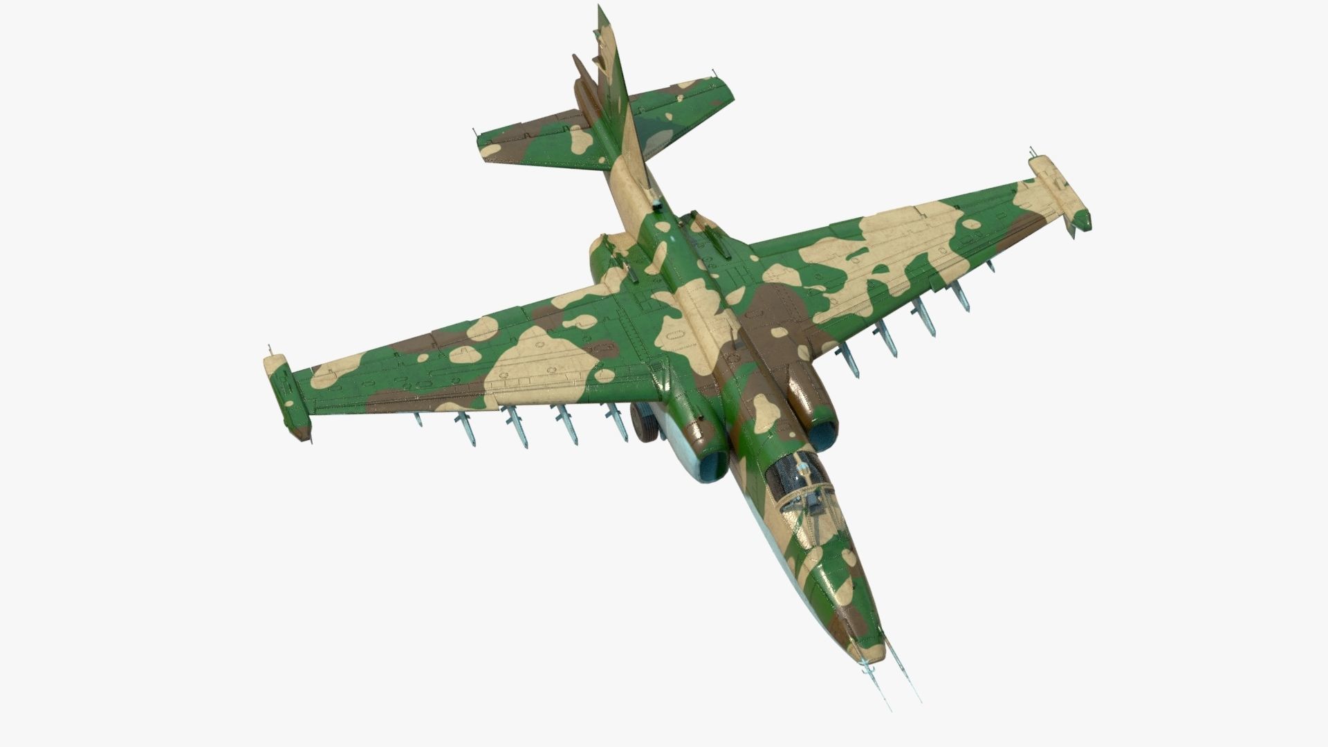 4K Textures with 2 Colors Su-25 Frogfoot  Low-poly 3D model_1