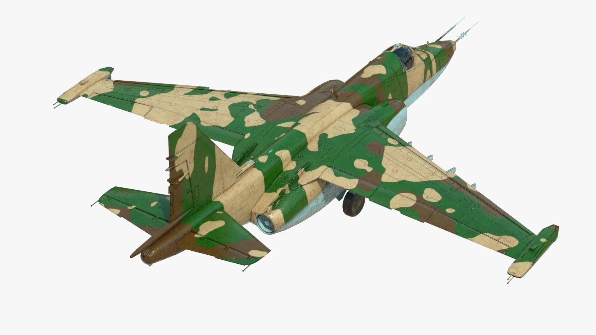 4K Textures with 2 Colors Su-25 Frogfoot  Low-poly 3D model_15