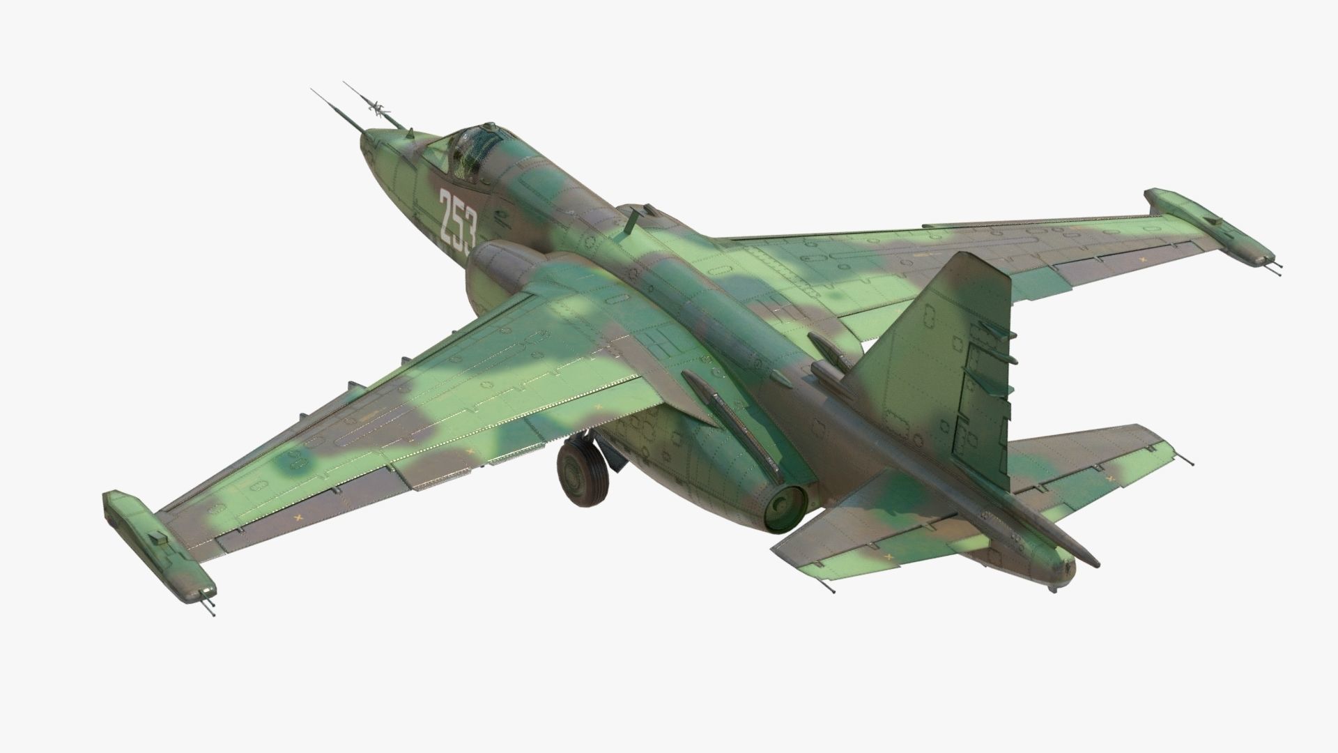 4K Textures with 2 Colors Su-25 Frogfoot  Low-poly 3D model_14