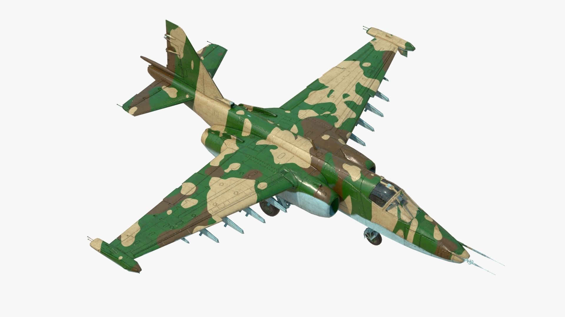 4K Textures with 2 Colors Su-25 Frogfoot  Low-poly 3D model_5