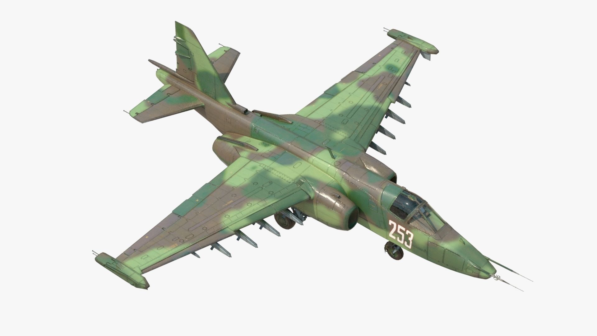 4K Textures with 2 Colors Su-25 Frogfoot  Low-poly 3D model_6
